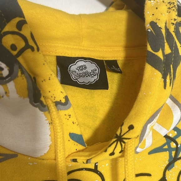 Graphic Yellow Hoodie with Cartoon Print - Picture 3 of 5
